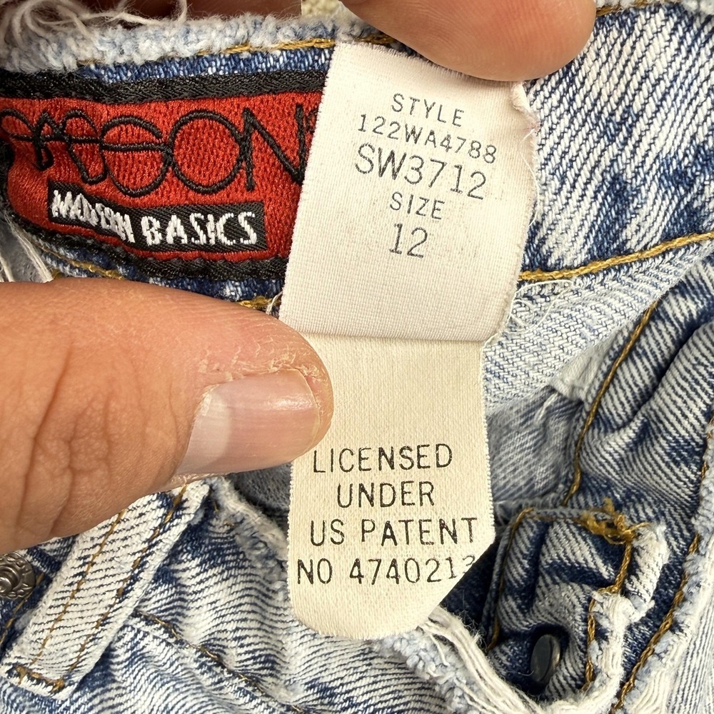 Vintage Sasson Modern Basics Jeans‎ Womens 12 Blue Acid Wash High Rise Mom 90s - Picture 7 of 15